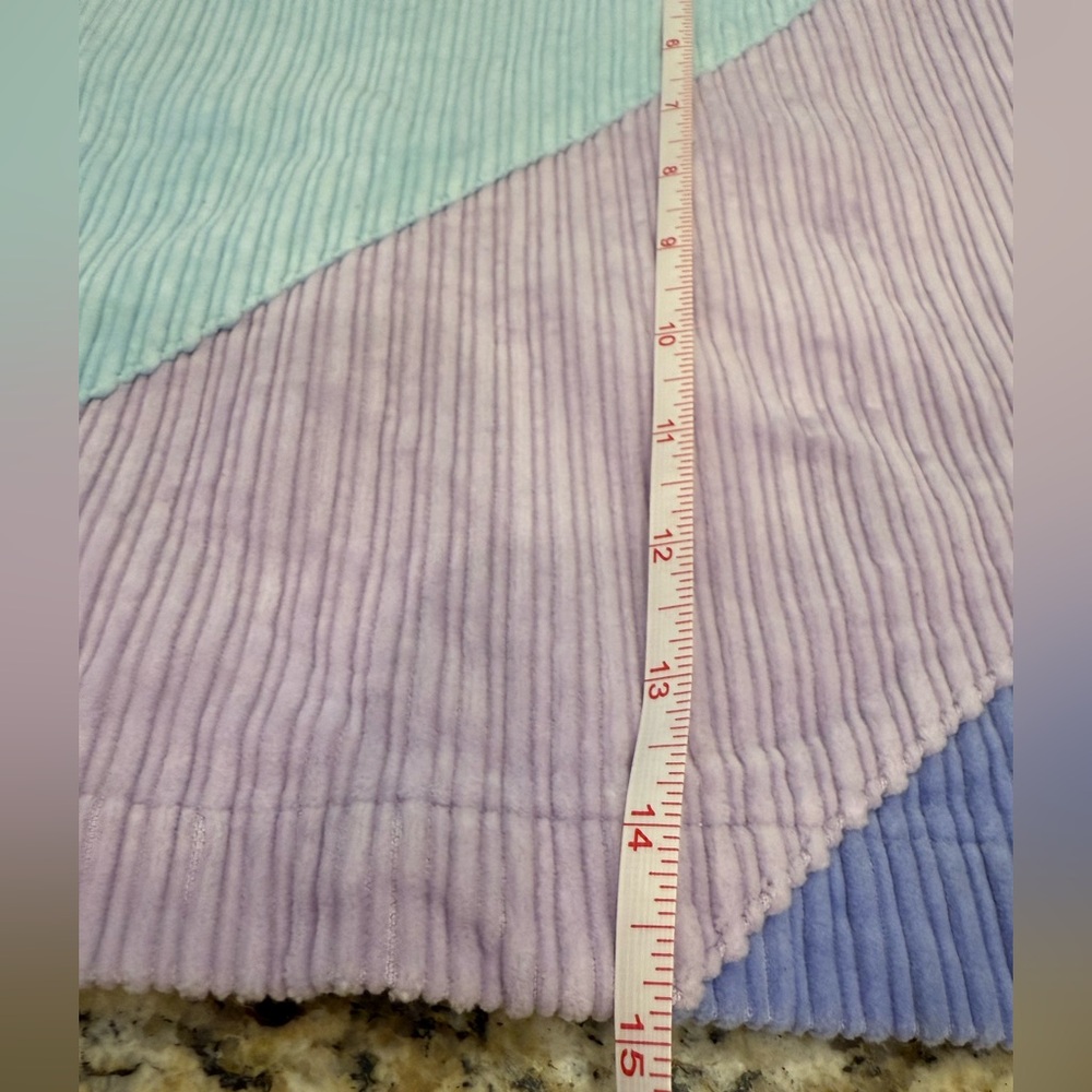 Talbots Colorblock Corduroy Mini Skirt - Lime, Light Blue, Lavender, Purple - Picture 7 of 9